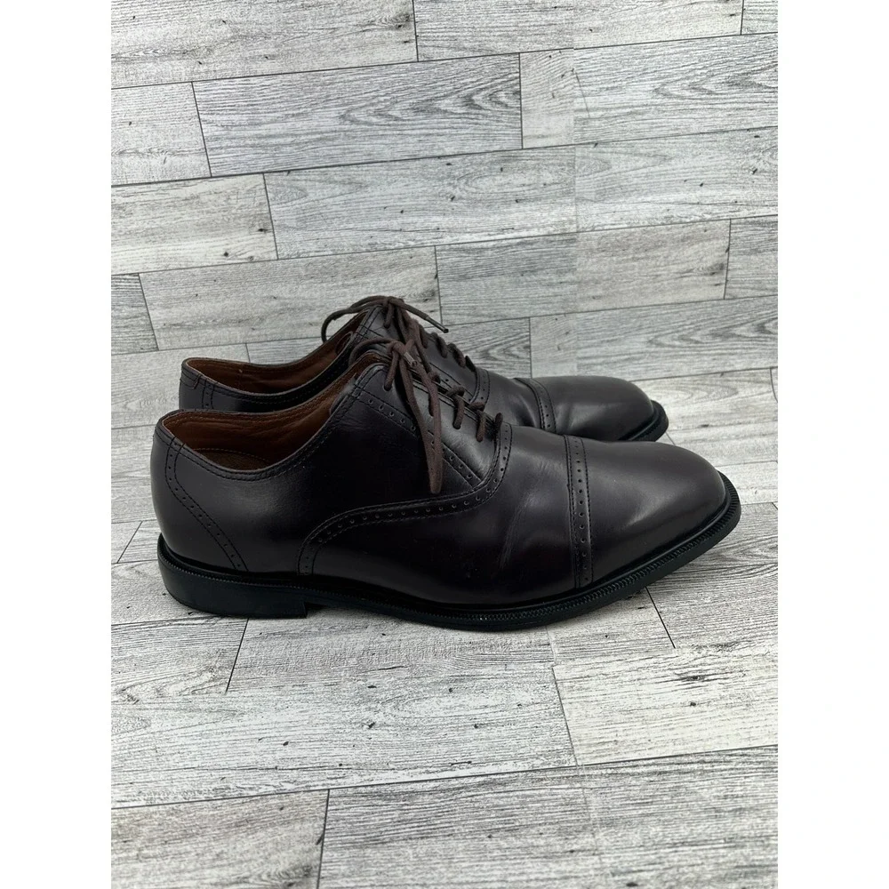 Rockport Mens K71639 Cap Toe Oxford Dark Brown Leather‎ Shoes Adiprene Size 9W